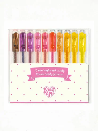 Zselés mini toll készlet - 10 cukorka színben - 10 mini candy gel pens